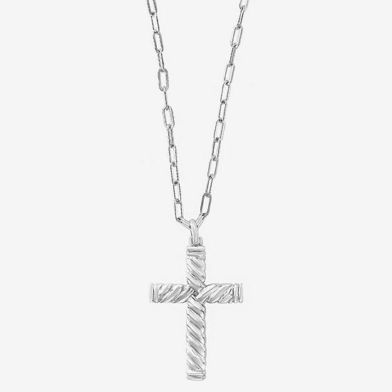 Effy  Mens Sterling Silver Cross Pendant Necklace