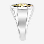 Effy  Mens Genuine Black Spinel 14K Gold Over Silver Sterling Silver Fashion Ring