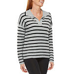 Stylus Womens Long Sleeve Striped Pullover Sweater