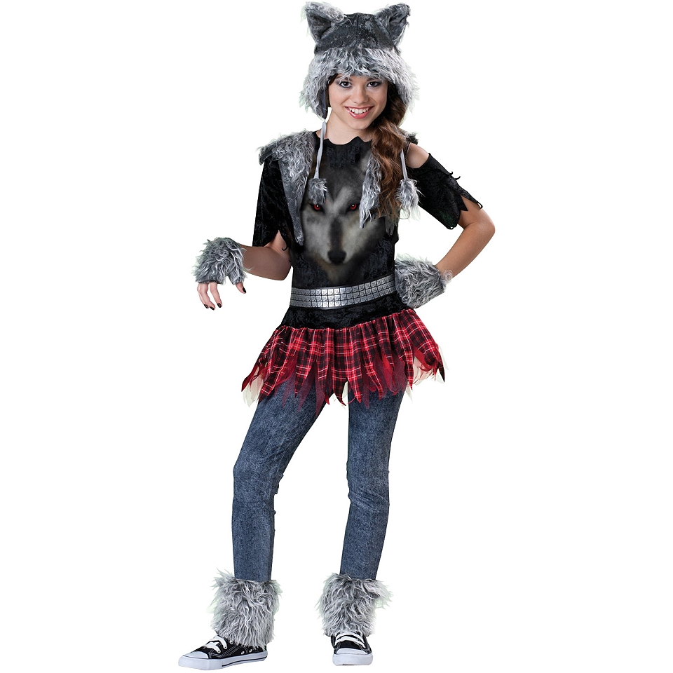 Wear Wolf Girls Costume, Black, Girls