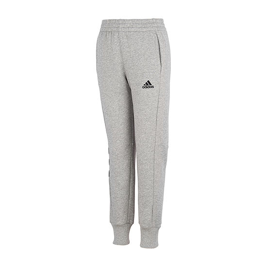 Download adidas Big Boys Mid Rise Cuffed Jogger Pant, Color: Gray ...