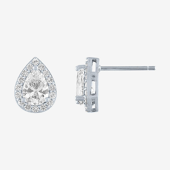 Limited Time Special! Lab Created White Sapphire Sterling Silver Stud Earrings