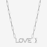 "Love" Womens 1/2 CT. T.W. Lab Created Cubic Zirconia Sterling Silver Pendant Necklace