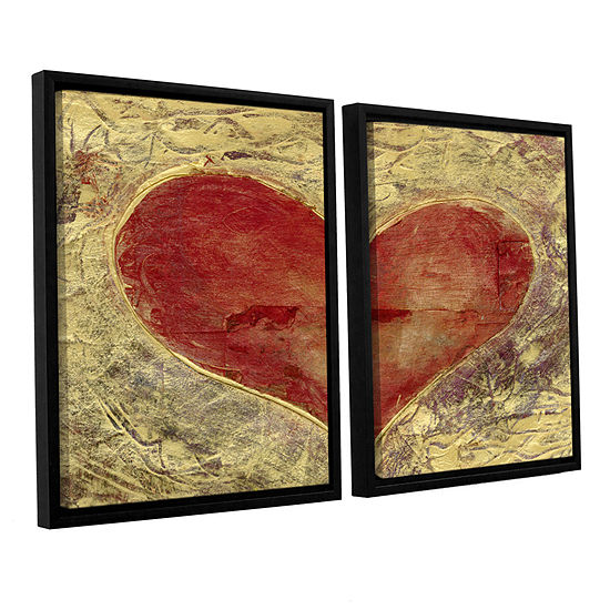 Brushstone Red Heart Of Gold 2-pc. Floater FramedCanvas Wall Art
