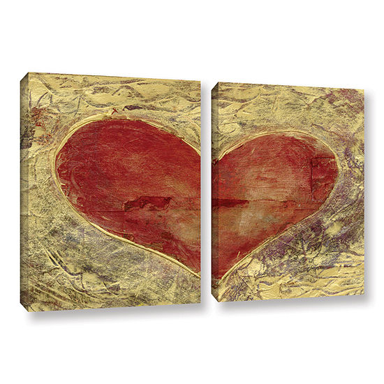 Brushstone Red Heart Of Gold 2-pc. Gallery WrappedCanvas Wall Art