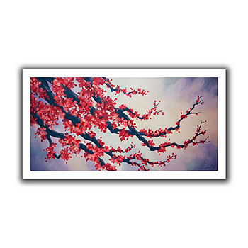 Brushstone Red Cherry Blossom Canvas Wall Art Color Red Jcpenney