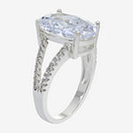 Sparkle Allure Cubic Zirconia Pure Silver Over Brass Oval Engagement Ring