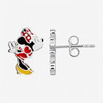 Disney Collection Sterling Silver 13.9mm Mickey Mouse Minnie Mouse Stud Earrings