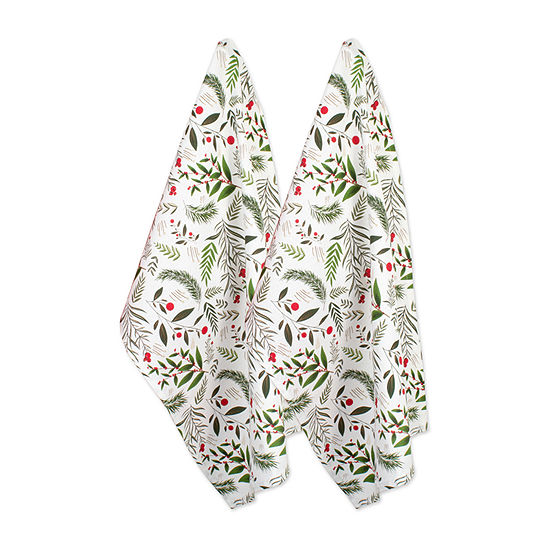 Design Imports Holiday Sprigs 2-pc. Dish Cloths