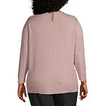 Liz Claiborne Embellished Jewel Neck Sweater - Plus