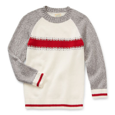 Thereabouts Family Matching Little & Big Boys Crew Neck Long Sleeve Pullover Sweater