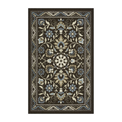 Maples Luna Traditional Rectangular Indoor Rugs, Color Dark Brown