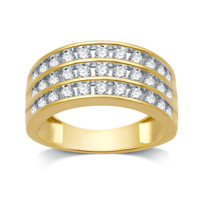 Womens 2mm 1 CT. T.W. Genuine White Diamond 10K Gold Anniversary Band JCPenney