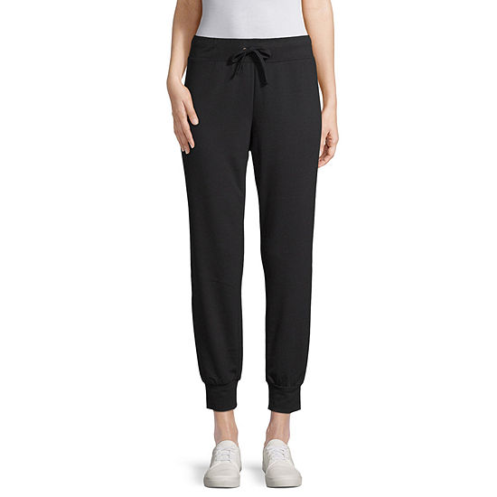 St. John's Bay Active Womens Mid Rise Jogger Pant, Color: Black - JCPenney