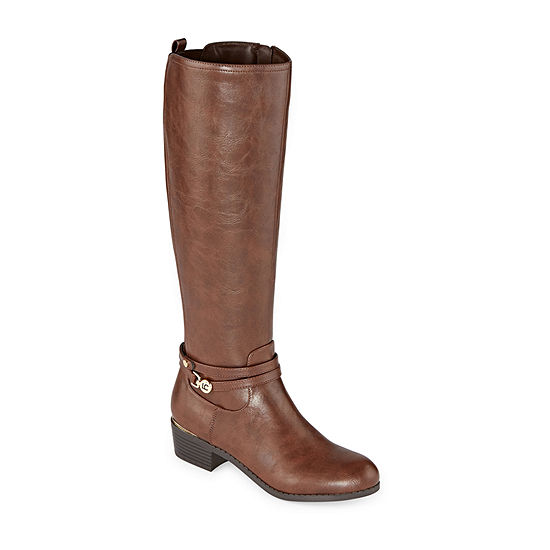 Liz Claiborne Womens Tacca Stacked Heel Riding Boots