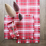 North Pole Trading Good Tidings Red Plaid Table Runner