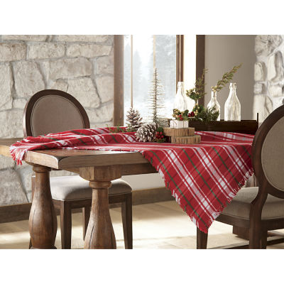 North Pole Trading Good Tiding Red Plaid Table Throw