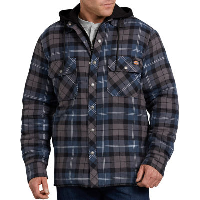 plaid hooded quilted flannel shirt