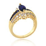 Blue & White Lab-Created Sapphire 14K Gold Over Silver Cocktail Ring