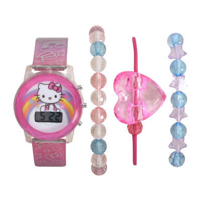 digital pink watch