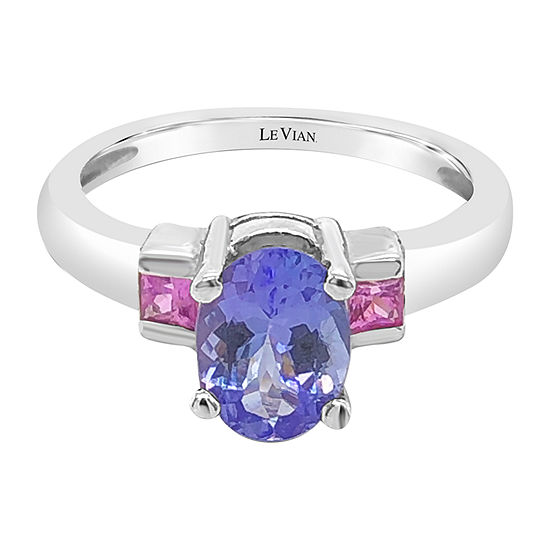 LIMITED QUANTITIES! Le Vian Grand Sample Sale™ Ring featuring Blueberry Tanzanite® Bubble Gum Pink Sapphire™ set in 18K Vanilla Gold®