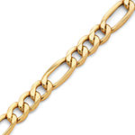 Made in Italy Mens 10K Gold 6.7mm 8.5" Hollow Figaro Bracelet