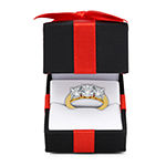 Womens 1 CT. T.W. Genuine White Diamond 10K Gold 3-Stone Engagement Ring