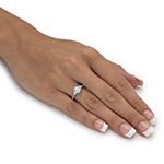 DiamonArt® Womens 1 3/4 CT. T.W. Lab Created White Sapphire Platinum Over Silver Rectangular Engagement Ring