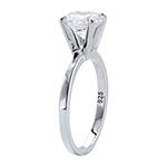 DiamonArt® Womens 1 7/8 CT. T.W. Lab Created White Sapphire Platinum Over Silver Round Engagement Ring