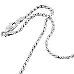 Made in Italy Sterling Silver 16” Diamond-Cut Rope Chain