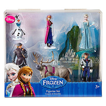 Disney FROZEN 6pc Custom Ornaments Figure Set Elsa Anna Olaf Kristoff Sven Hans 