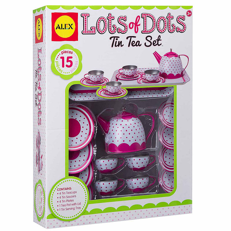 Alex Toys Lots Of Dots Tin Tea Set 15-Pc. Play Food