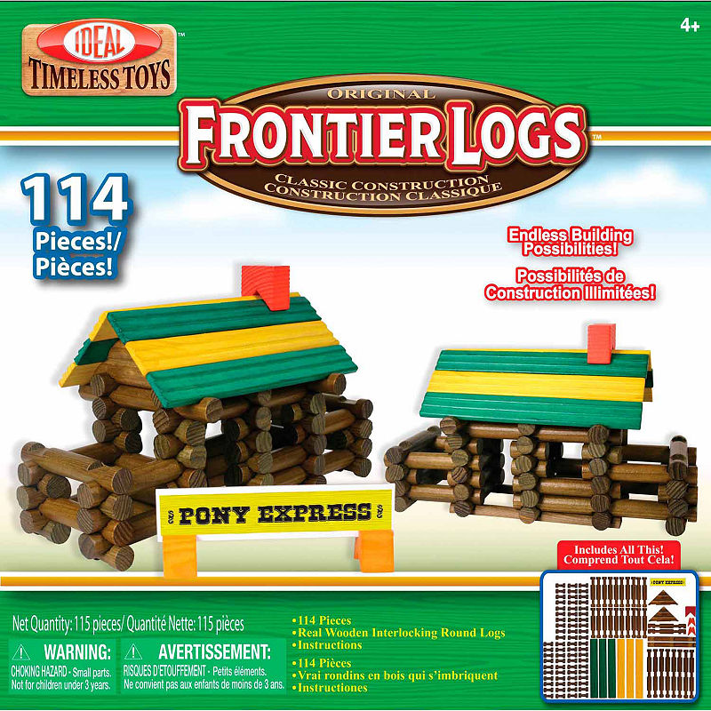 Ideal Frontier Logs Classic All Wood 114 Piece Discovery Toy