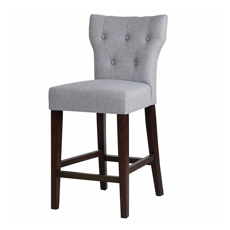 Madison Park Tufted Bar Stool, Gray