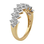 Womens 1 CT. T.W. Genuine White Diamond 10K Gold Cluster Cocktail Ring