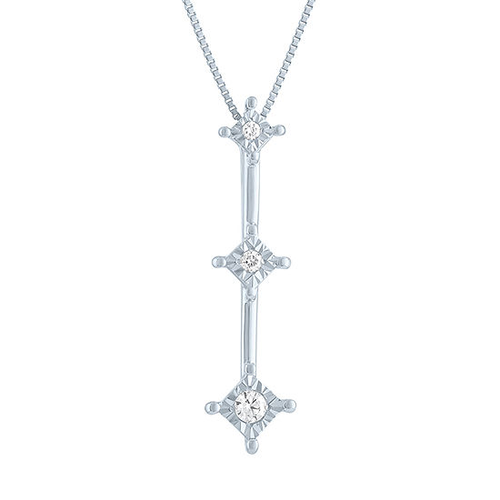 Womens Genuine White Diamond Accent 10K White Gold Pendant Necklace