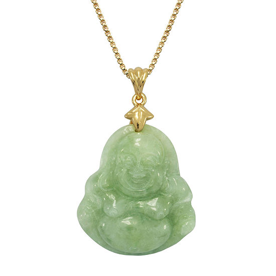 Genuine Jade Buddha Pendant Necklace 14K Yellow Gold Over Silver - JCPenney