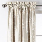 JCPenney Home Malone Leaf Embroidered Blackout Rod Pocket Single Curtain Panel
