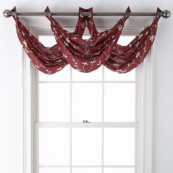 JCPenney Home Malone Leaf Grommet Top Waterfall Valance