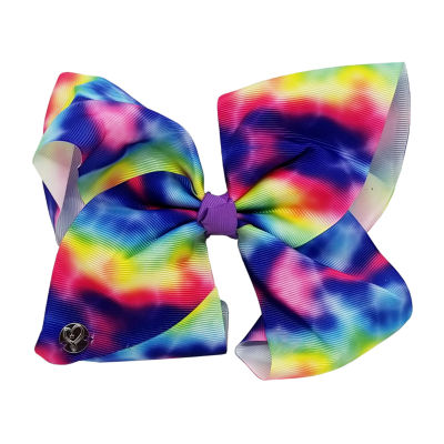 Jojo Siwa Large Signature Hair Bow Tie Dye Rainbow Color Rainbow