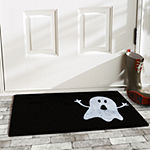 Calloway Mills Black/White Ghost Rectangular Outdoor Doormat