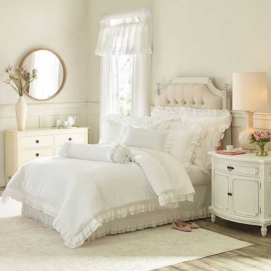 Queen Street Emelia 3 Pc Heavyweight Comforter Set Color White