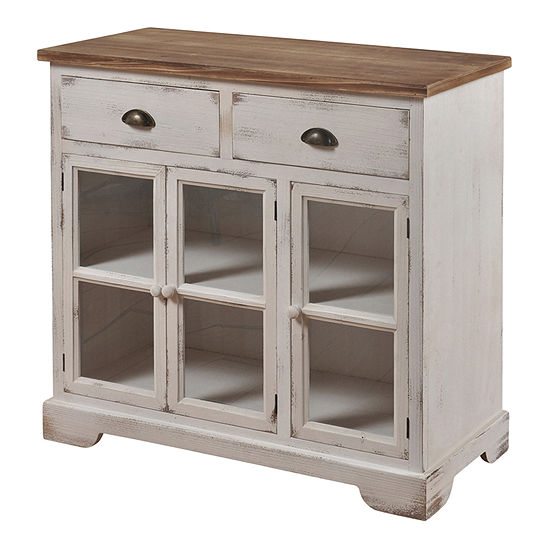 Shabby Chic 3 Door and 2 Drawer Accent Cabinet