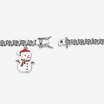 Sparkle Allure Snowman Charm Diamond Accent Pure Silver Over Brass 7.25 Inch Link Tennis Bracelet