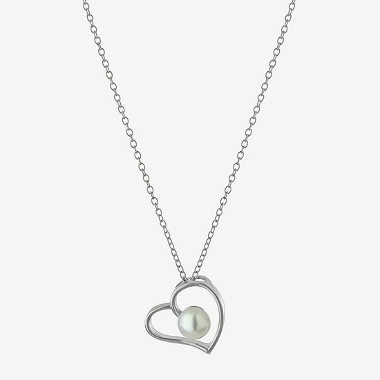 Silver Treasures Sterling Silver 16 Inch Cable Heart Pendant Necklace