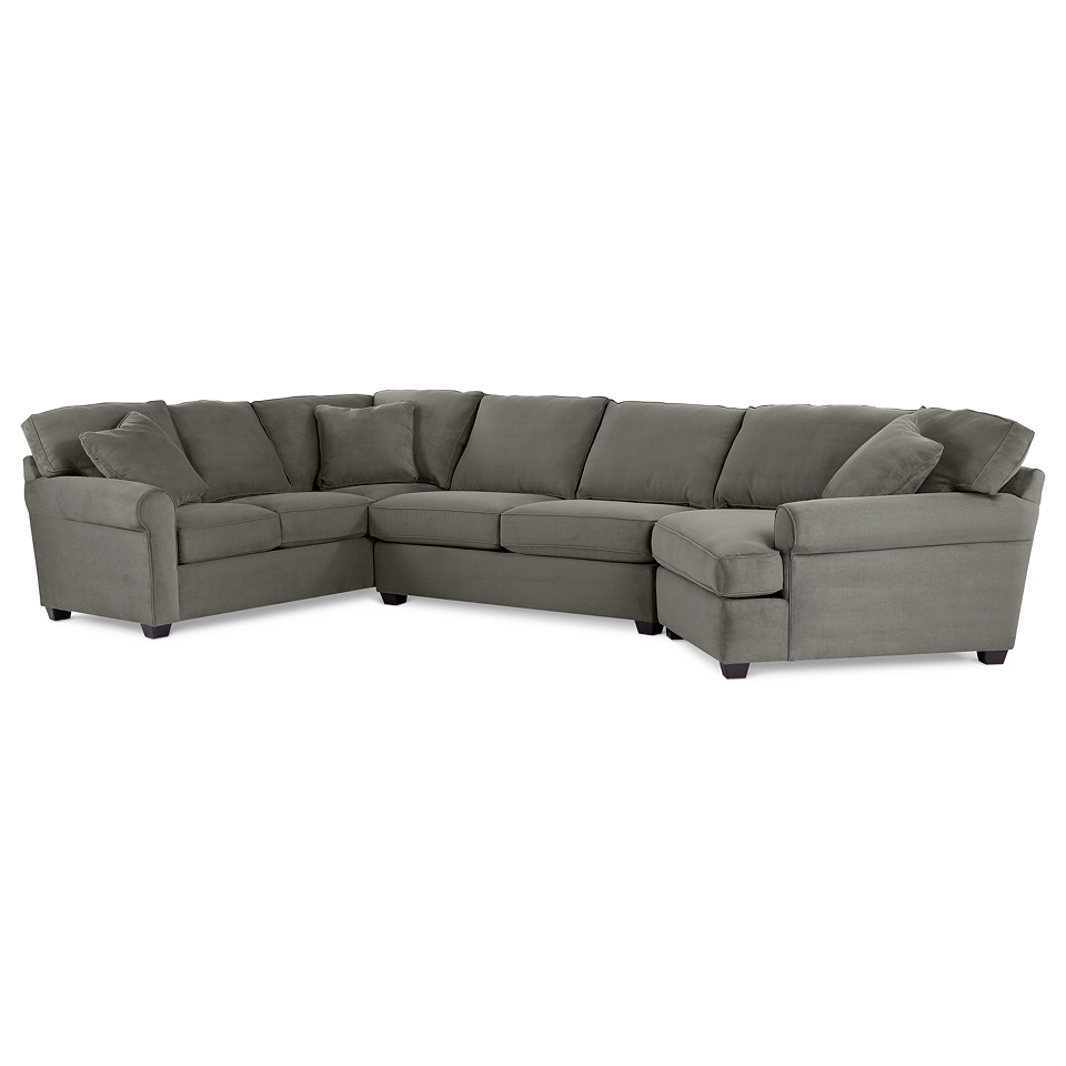 Possibilities Roll Arm Left Arm Facing Sofa Sectional in Geo Fabric, Raven
