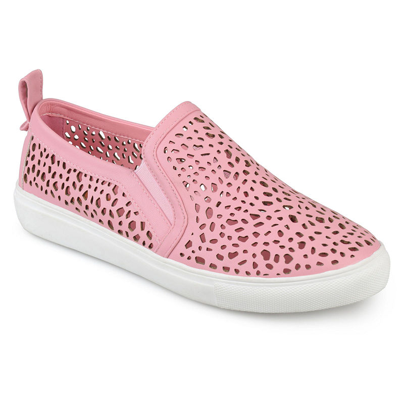 Journee Collection Womens Kenzo Slip-On Shoe Round Toe, Size 7 1/2 Medium, Pink