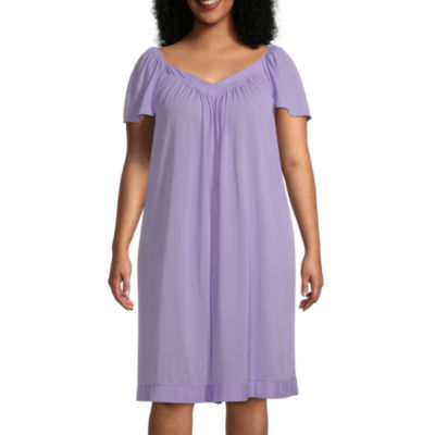Lissome Tricot Womens Plus Short Sleeve V Neck Nightgown JCPenney