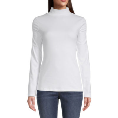Download St. John's Bay Womens Mock Neck Long Sleeve T-Shirt - JCPenney