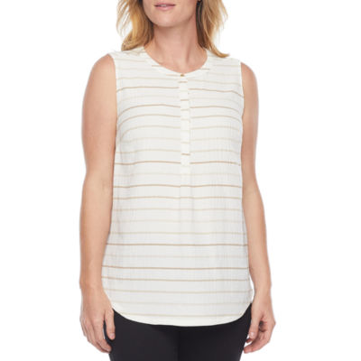 liz claiborne womens round neck sleeveless blouse